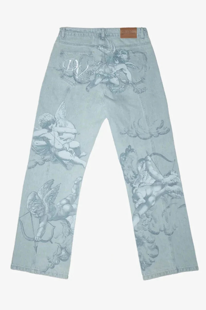 Cupid print jeans