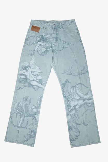 Cupid print jeans