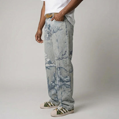 Cupid print jeans