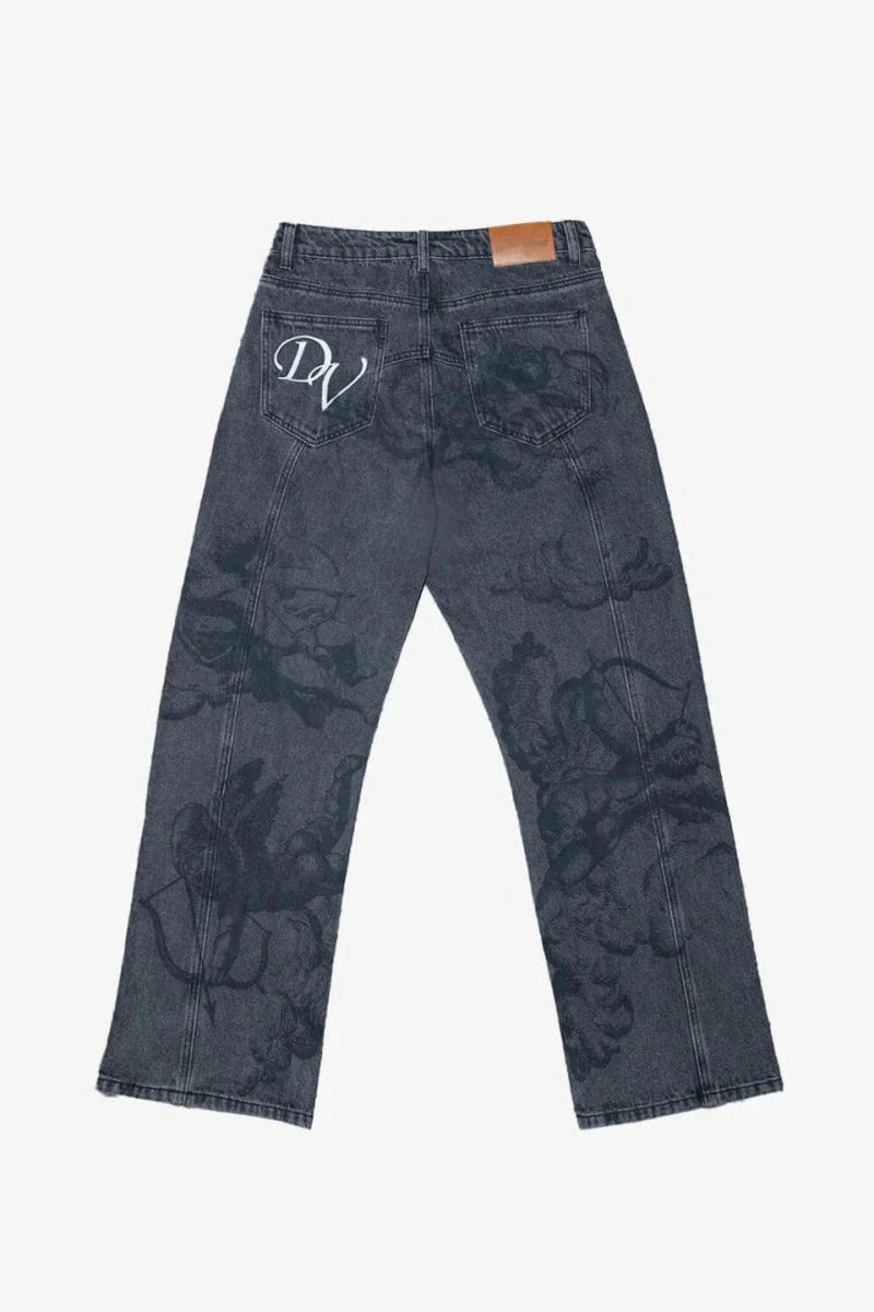 Cupid print jeans