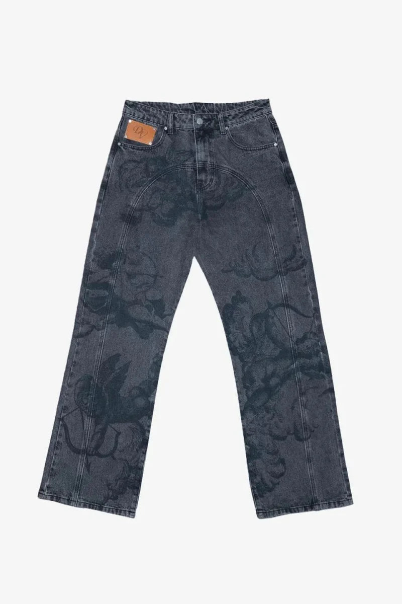 Cupid print jeans